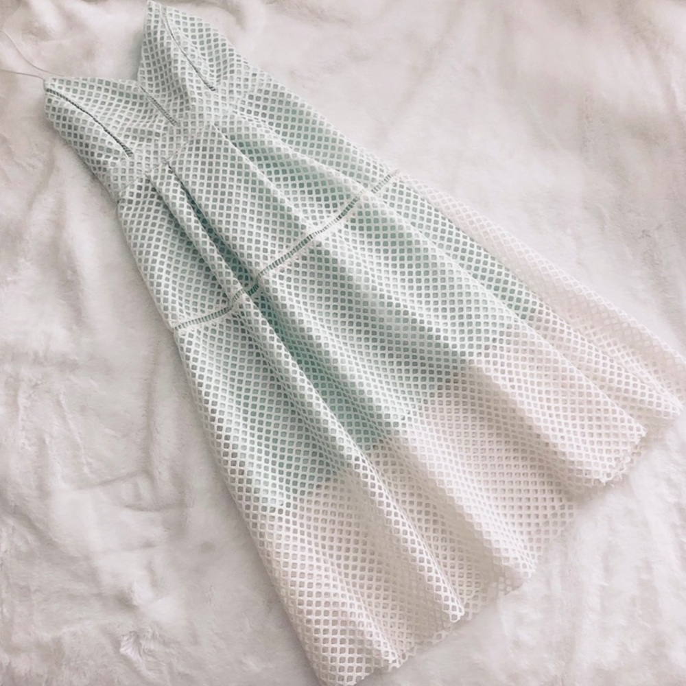 TOP SHOP Diamond Netting Overlay Dress